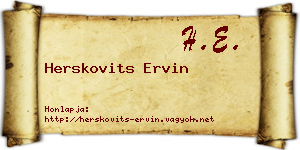 Herskovits Ervin névjegykártya