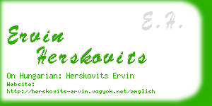 ervin herskovits business card